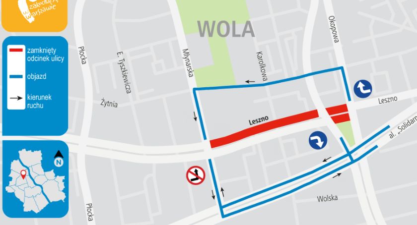 W weekend ulica Leszno zamknięta