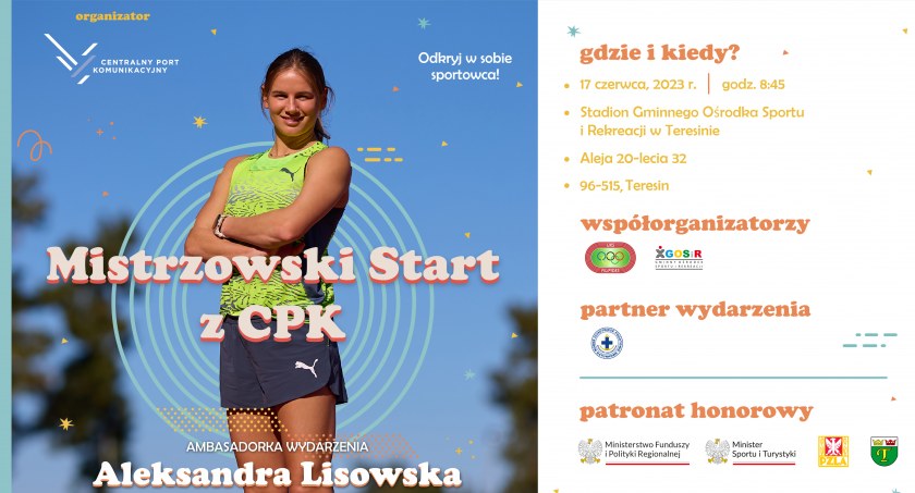 Mistrzyni Europy w maratonie Aleksandra Lisowska ambasadorką  „Mistrzowskiego Startu z CPK”