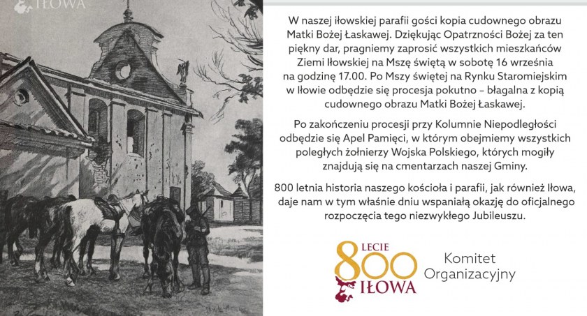 800 lecie Iłowa. Zaproszenie