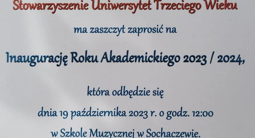 Inauguracja roku akademickiego 2023/2024 w UTW