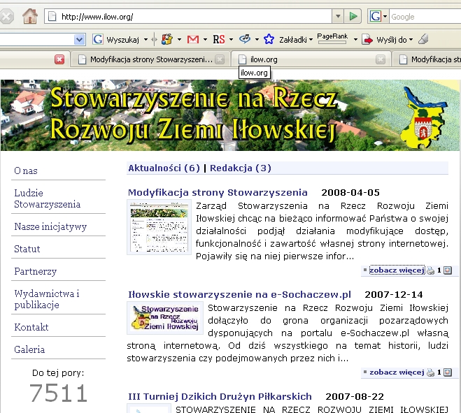 Modyfikacja strony Stowarzyszenia