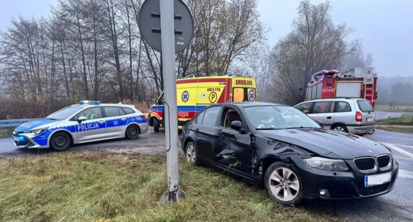 Kolizja drogowa w Lubiejewie – poszkodowana jedna osoba 