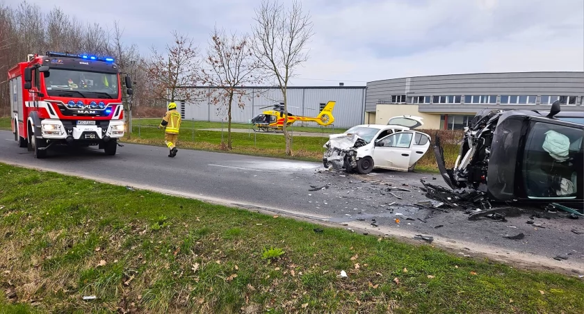 Wypadek w Teresinie - dwie osoby poszkodowane 