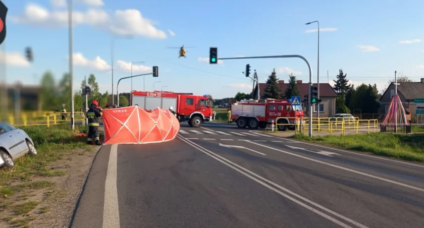 Wypadek w Kamionie - motocyklistka trafiła do szpitala 