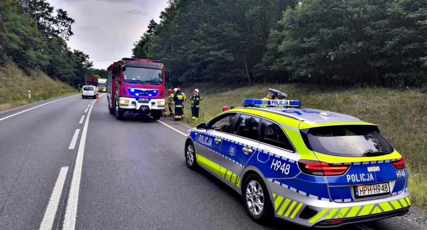 Zdarzenie drogowe z udziałem motocyklisty na DK50 w Młodzieszynie 