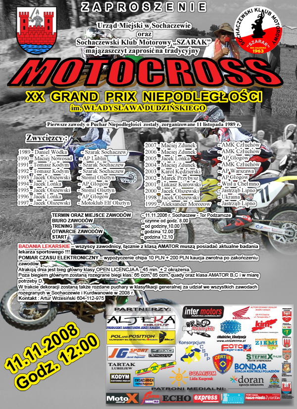 Zawody motocrossowe XX GP Niepodległości.