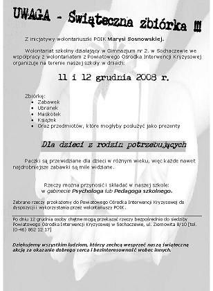 Podsumowanie świątecznej zbiórki