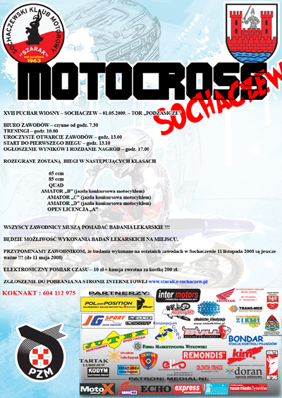 Majowe zawody motocrossowe w Sochaczewie.