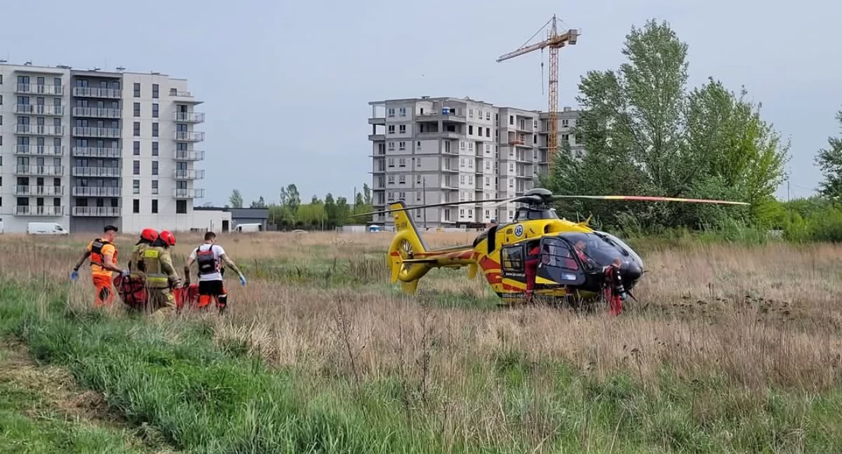 Wypadek nastolatka na hulajnodze. Przy Olimpijskiej lądował śmigłowiec