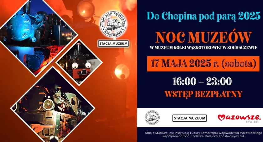 Do Chopina pod parą 2025 – Noc Muzeów w Muzeum Kolei Wąskotorowej!