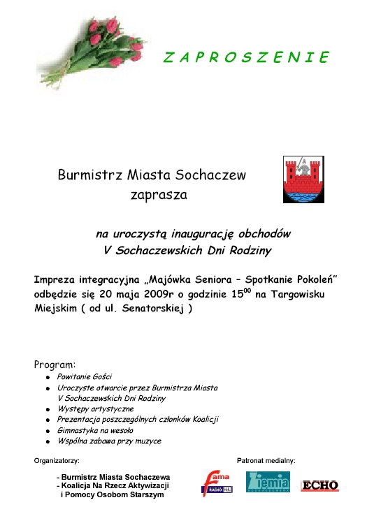 Zaproszenie na inaugurację V Sochaczewskich Dni Rodziny