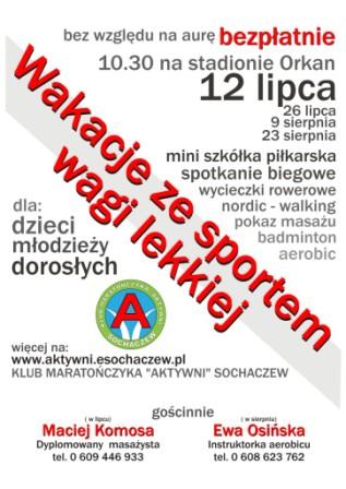 Wakacje ze sportem wagi lekkiej