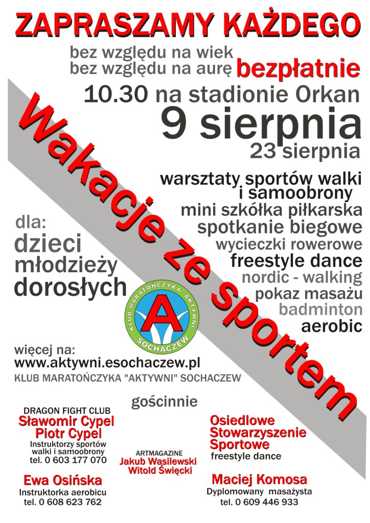WAKACJE ZE SPORTEM - zaproszenie