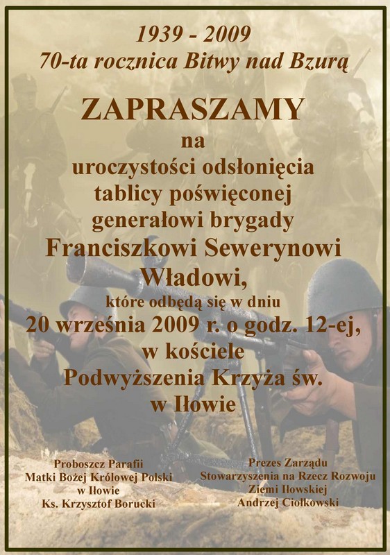 Ku czci bohaterskiego Generała - zaproszenie