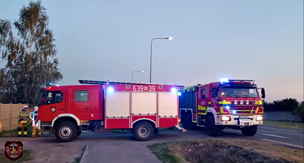 Pracowity weekend Młodzieszyńskich strażaków — kolizja i pożar 