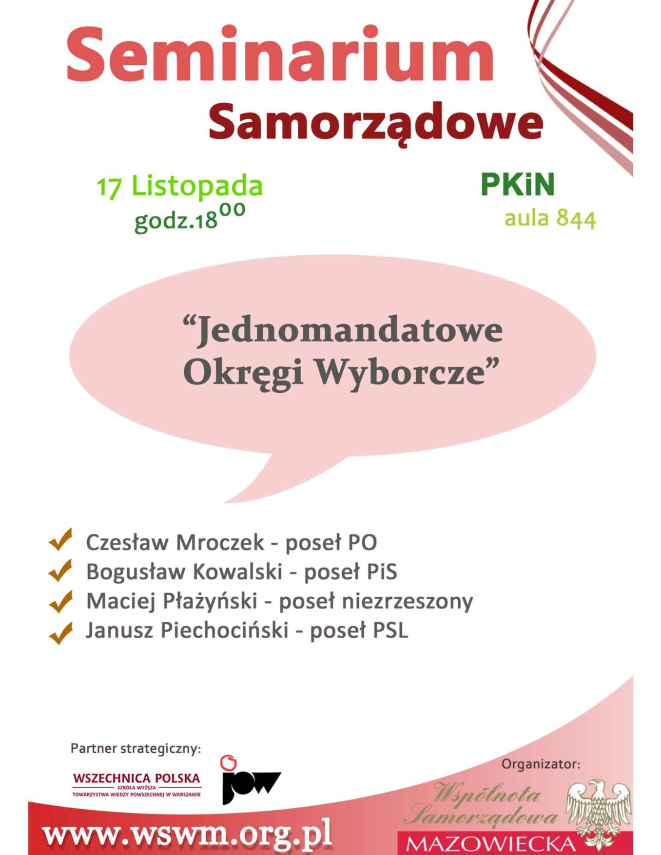 17 listopada, Seminarium Samorządowe -