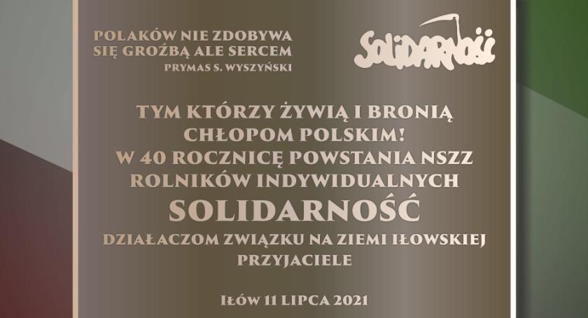 Zbiórka na Tablicę Pamiątkową Solidarność Rolników Indywidualnych w Iłowie