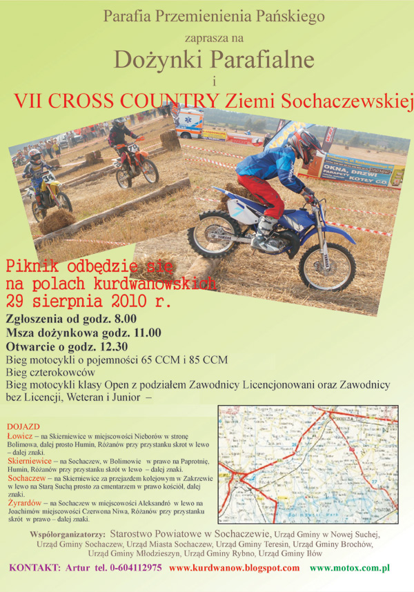 Cross Country Ziemi Sochaczewskiej w Kurdwanowie już 29 sierpnia 2010. Zapraszamy !!!