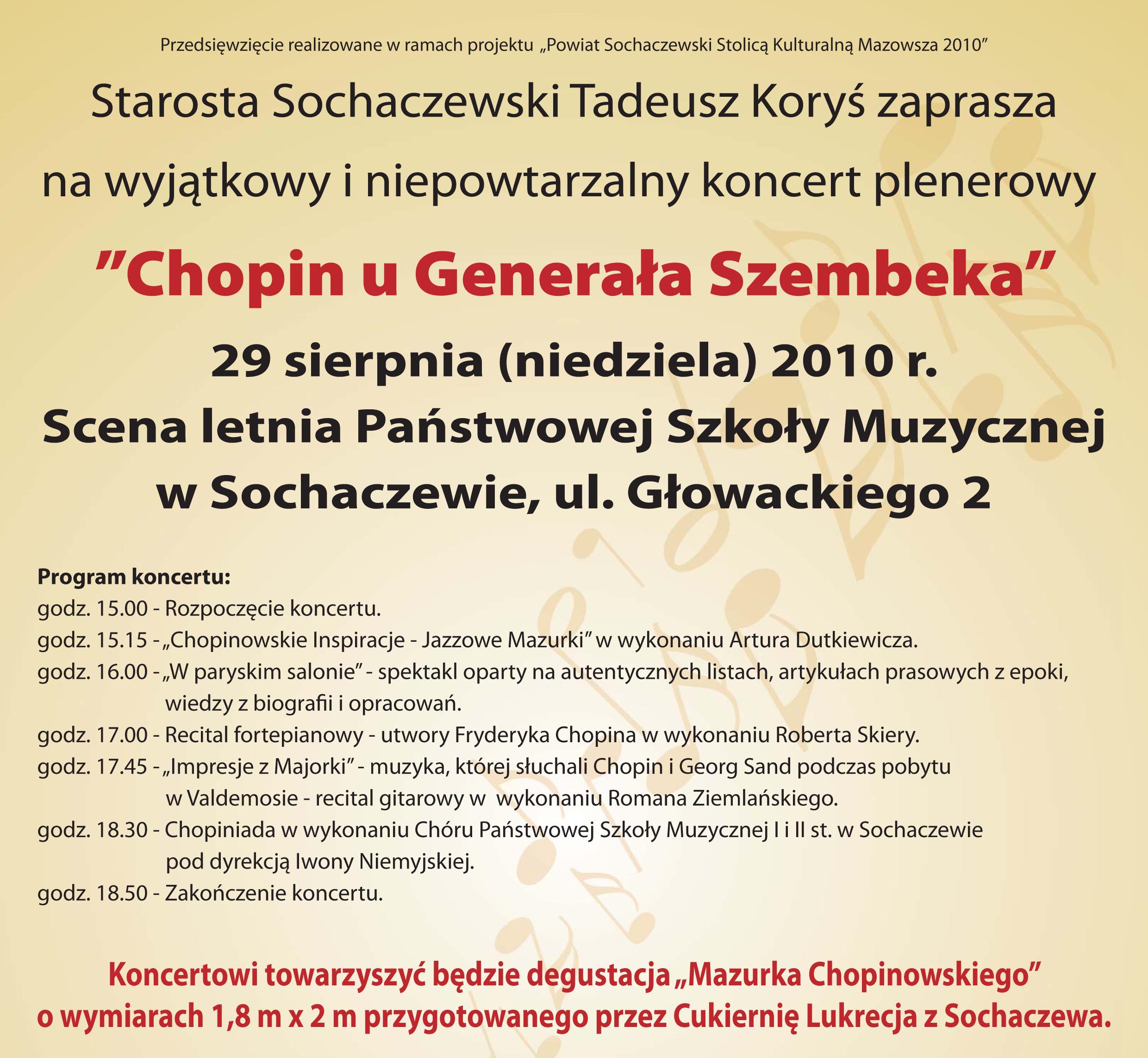 Chopin u Generała Szembeka - koncert plenerowy
