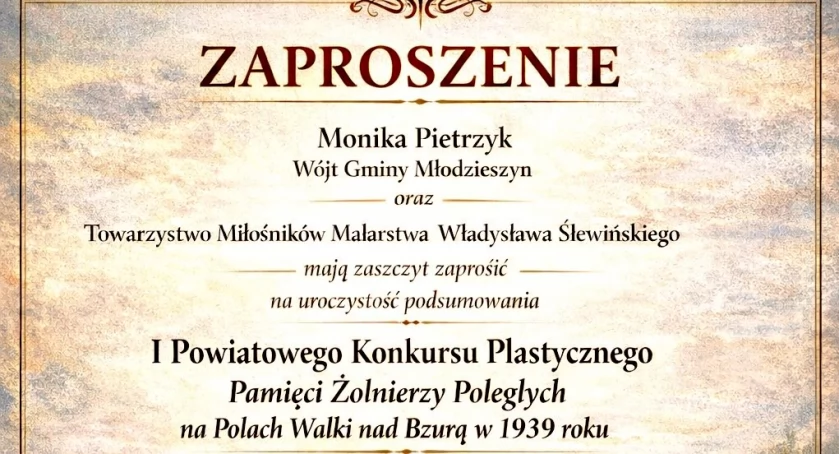 ZAPROSZENIE Monika Pietrzyk Wójt Gminy Młodzieszyn 