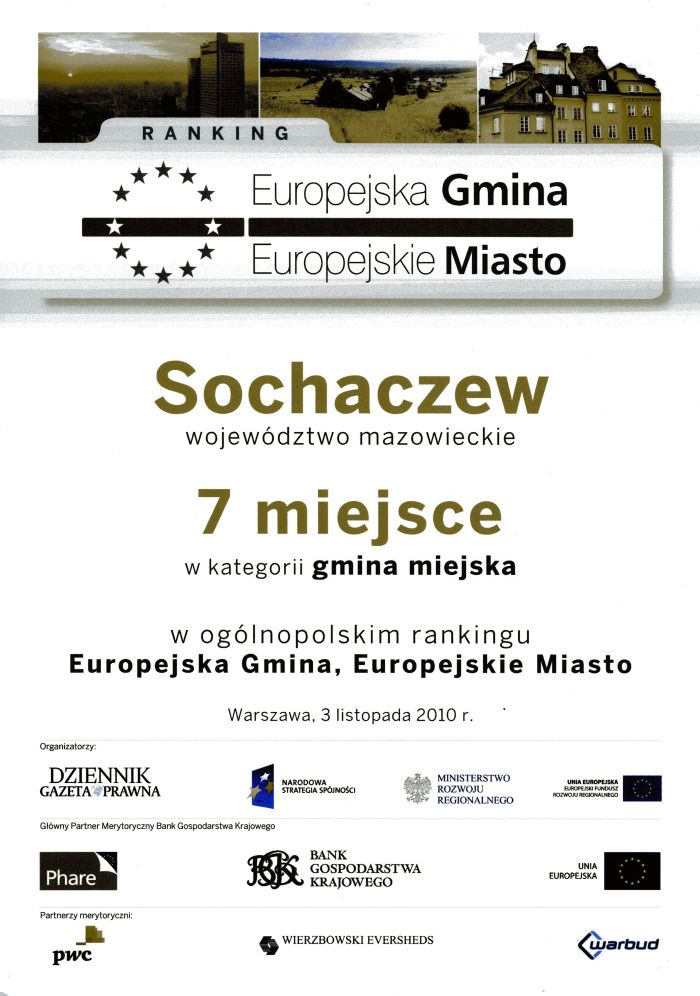 Sochaczew liderem w pozyskiwaniu unijnych pieniędzy