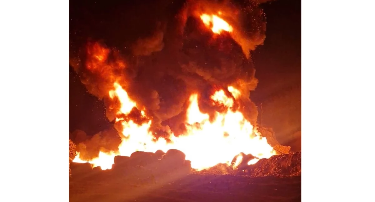 Pożar przy Włókienniczej w Chodakowie 