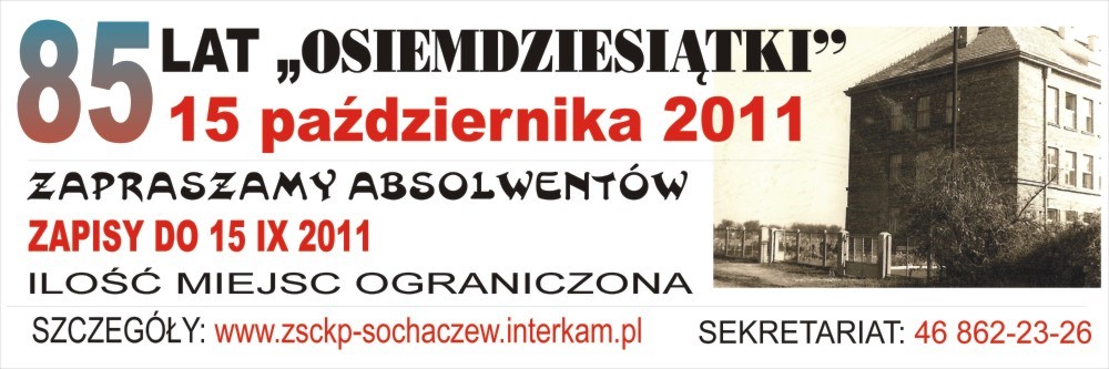 85 lat Osiemdziesiątki zaproszenie na jubileusz