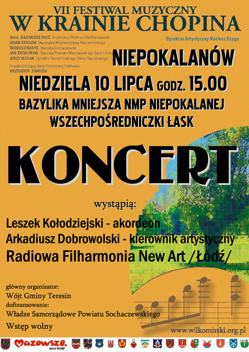 W Krainie Chopina - 10 lipca koncert w Niepokalanowie