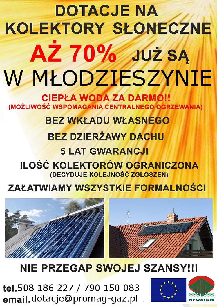 Dotacja na zakup i montaż kolektorów słonecznych
