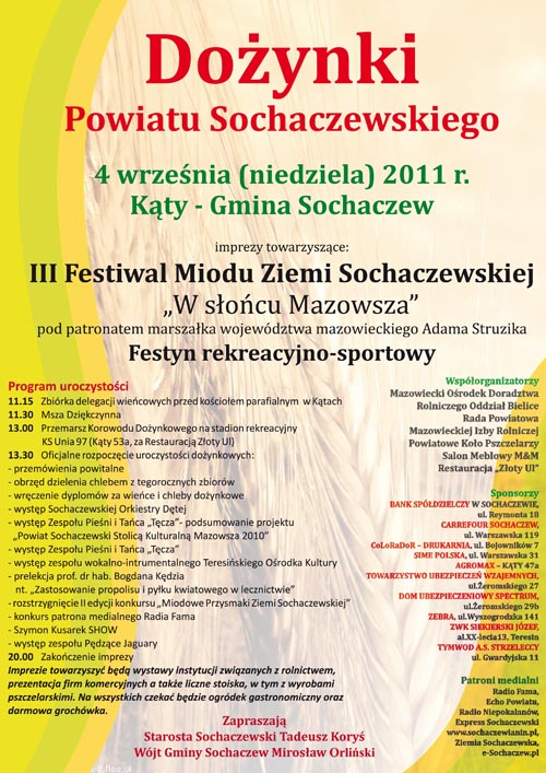 Już w tą niedzielę zapraszamy na DOŻYNKI POWIATOWE