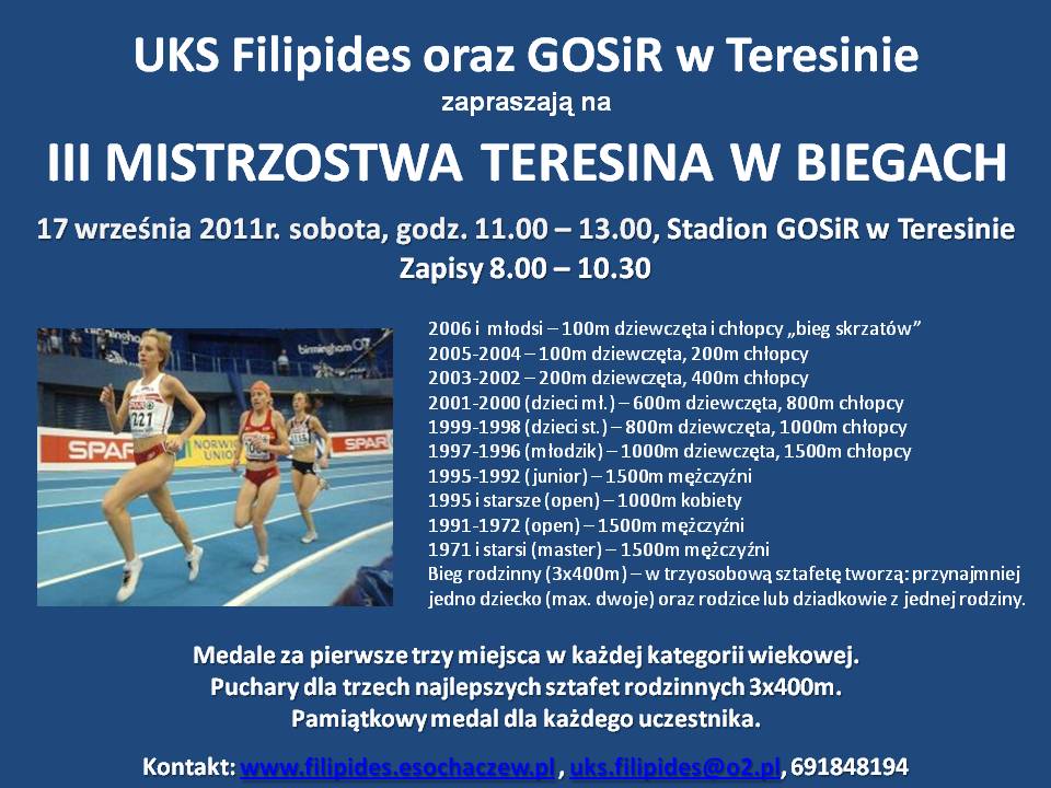 III Otwarte Mistrzostwa Teresina w Biegach zaproszenie