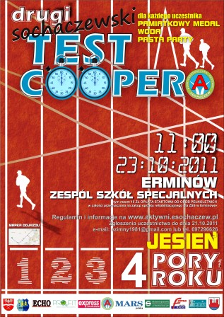 Sochaczewski Test Coopera - serie biegowe, skrót regulaminu.