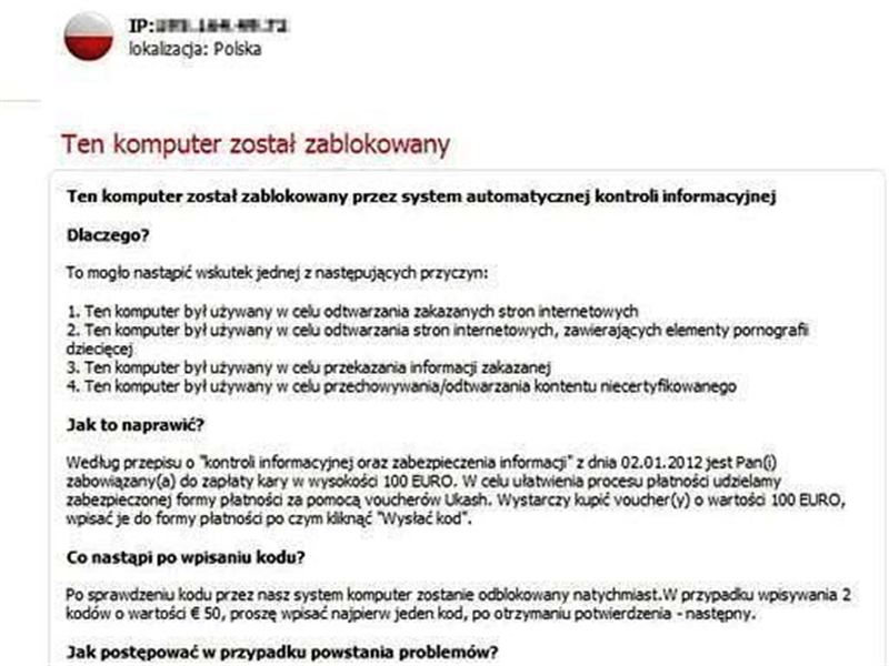 Policja ostrzega przed wirusem