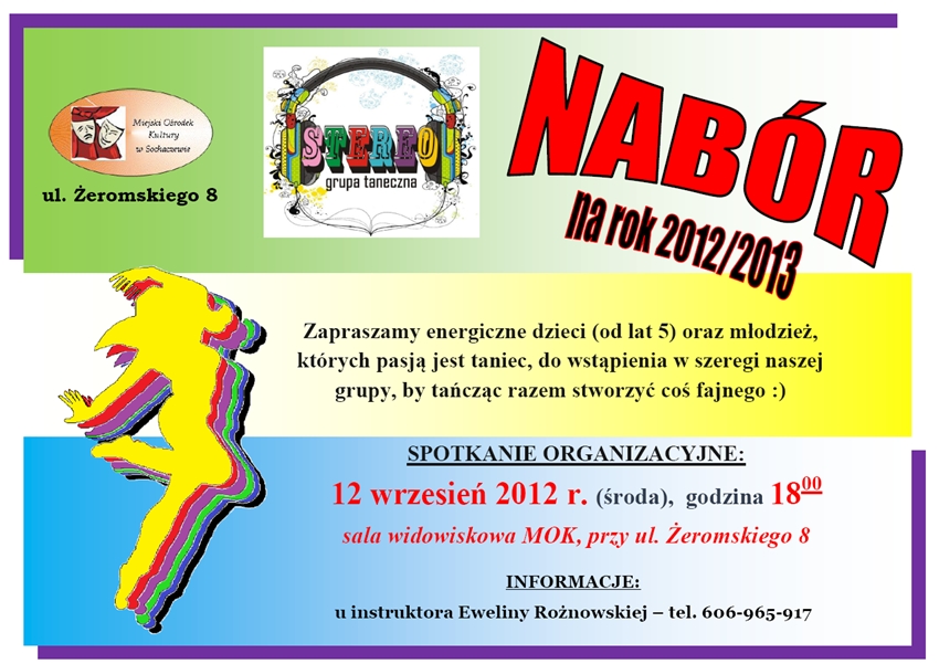 UWAGA!! - Nabór do grupy tanecznej STEREO