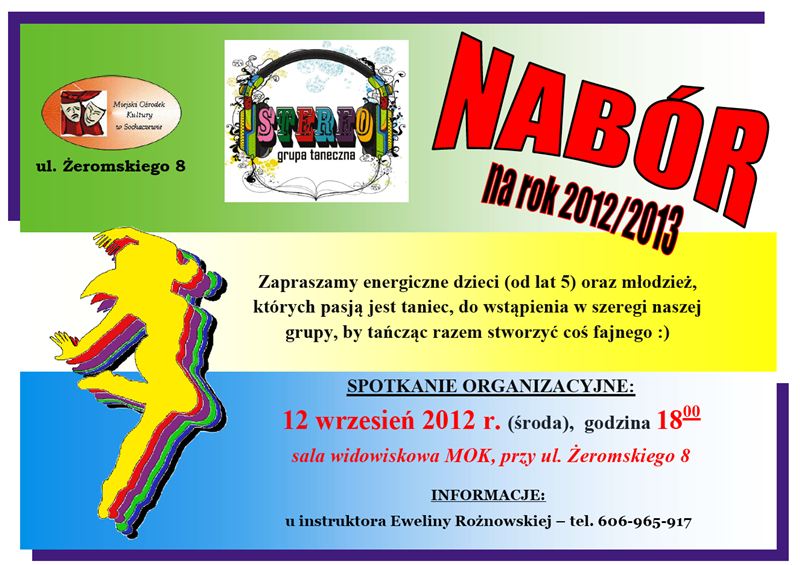 Nabór do grupy tanecznej STEREO - zapraszamy!!