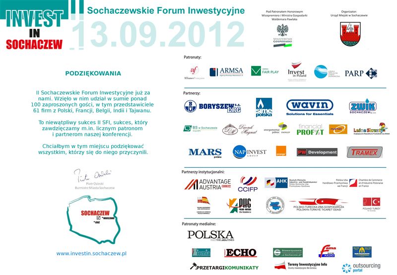 Dziękuję za organizację i udział w Forum