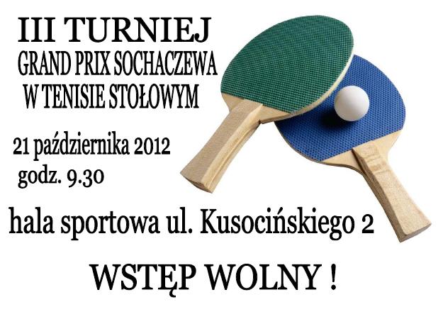 III Turniej Grand Prix w Tenisie Stołowym - 12.10.2012