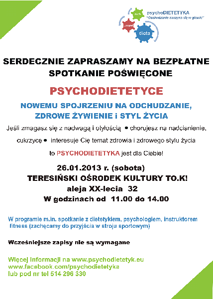 Spotkanie dotyczące Psychodietetyki