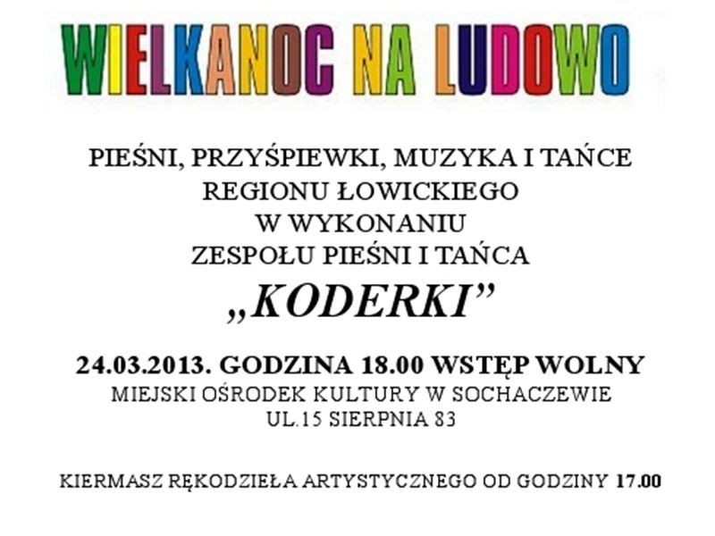 Już dziś wielkanocny kiermasz i koncert KODEREK