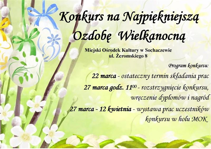 KONKURS PLASTYCZNY NA OZDOBĘ WIELKANOCNĄ