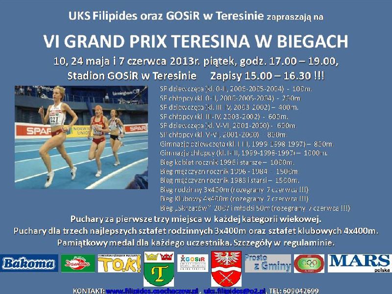 Zapraszamy na VI Grand Prix Teresina w Biegach
