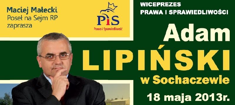 Spotkanie z Adamem Lipińskim wiceprezesem PiS