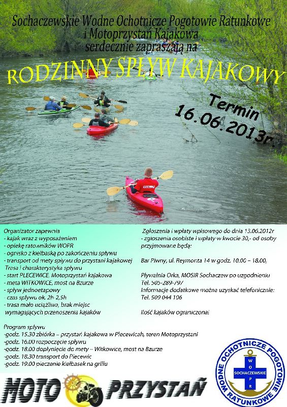 Rodzinny Spływ Kajakowy 16.06.2013r