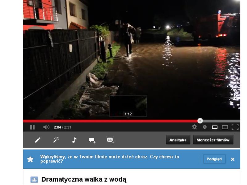 Wyszogrodzka zalana. Na youtube relacja filmowa z akcji ratowniczej