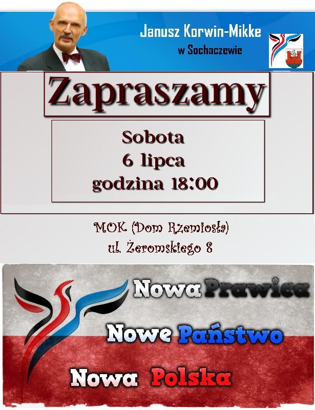 Janusz Korwin-Mikke 6 lipca w Sochaczewie!