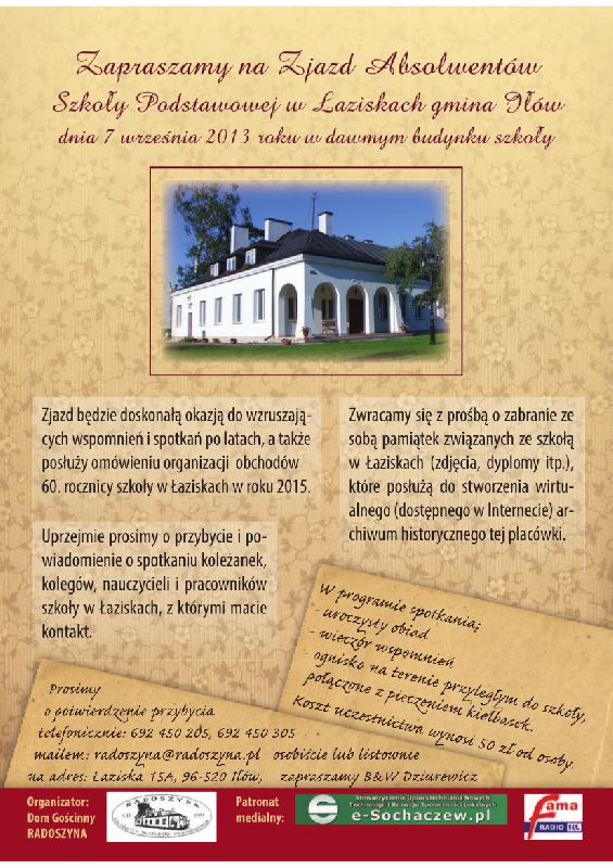 Zjazd absolwentów Szkoły Podstawowej w Łaziskach