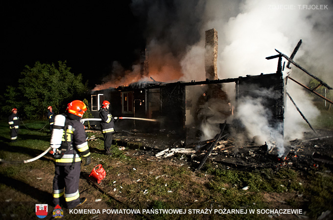 Pożar budynku mieszkalnego w Piaskach Duchownych