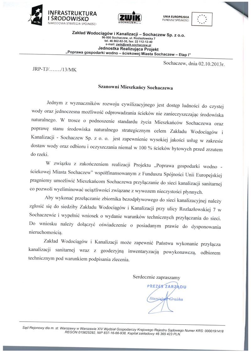 Szanowni Mieszkańcy Sochaczewa