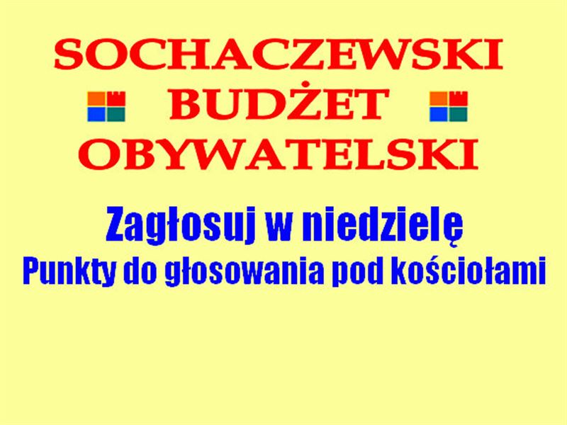 Budżet Obywatelski. Zagłosuj w niedzielę, przed kościołem