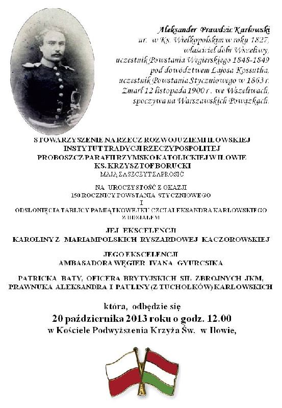 Odsłonięcie tablicy ku czci Aleksandra Karłowskiego